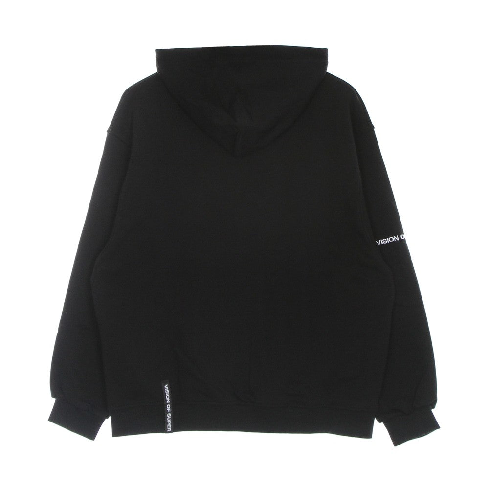 Vision Of Super, Felpa Leggera Cappuccio Uomo Tongue Print Oversize Hoodie, Black
