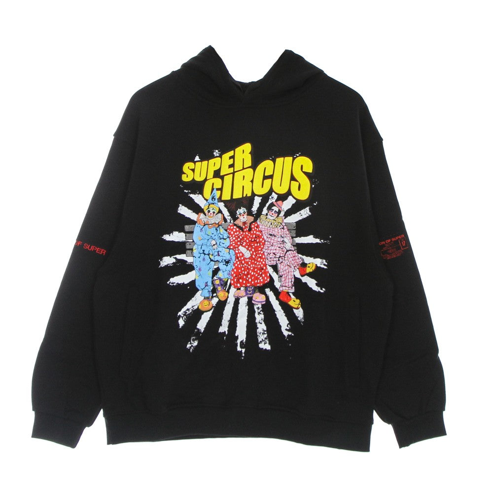 Vision Of Super, Felpa Leggera Cappuccio Uomo Clowns Print Oversize Hoodie, Black