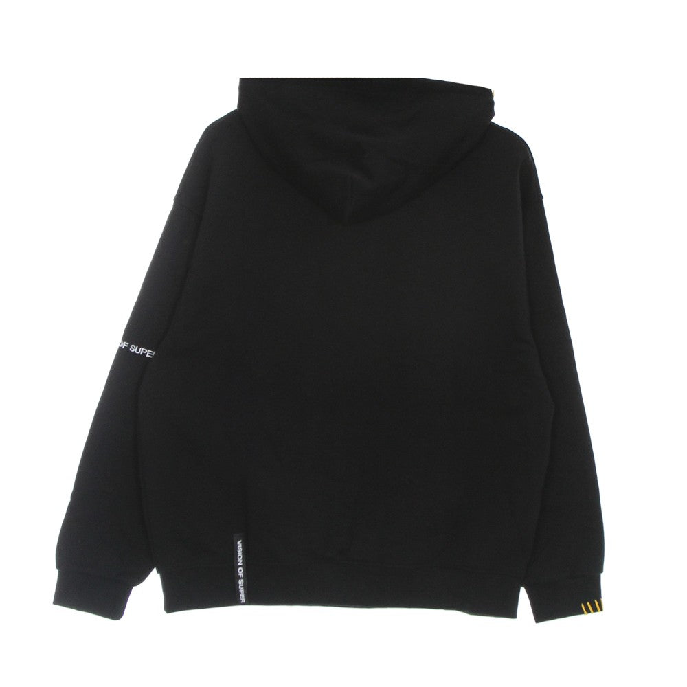 Vision Of Super, Felpa Leggera Cappuccio Uomo Harlequin Print Oversize Hoodie, Black