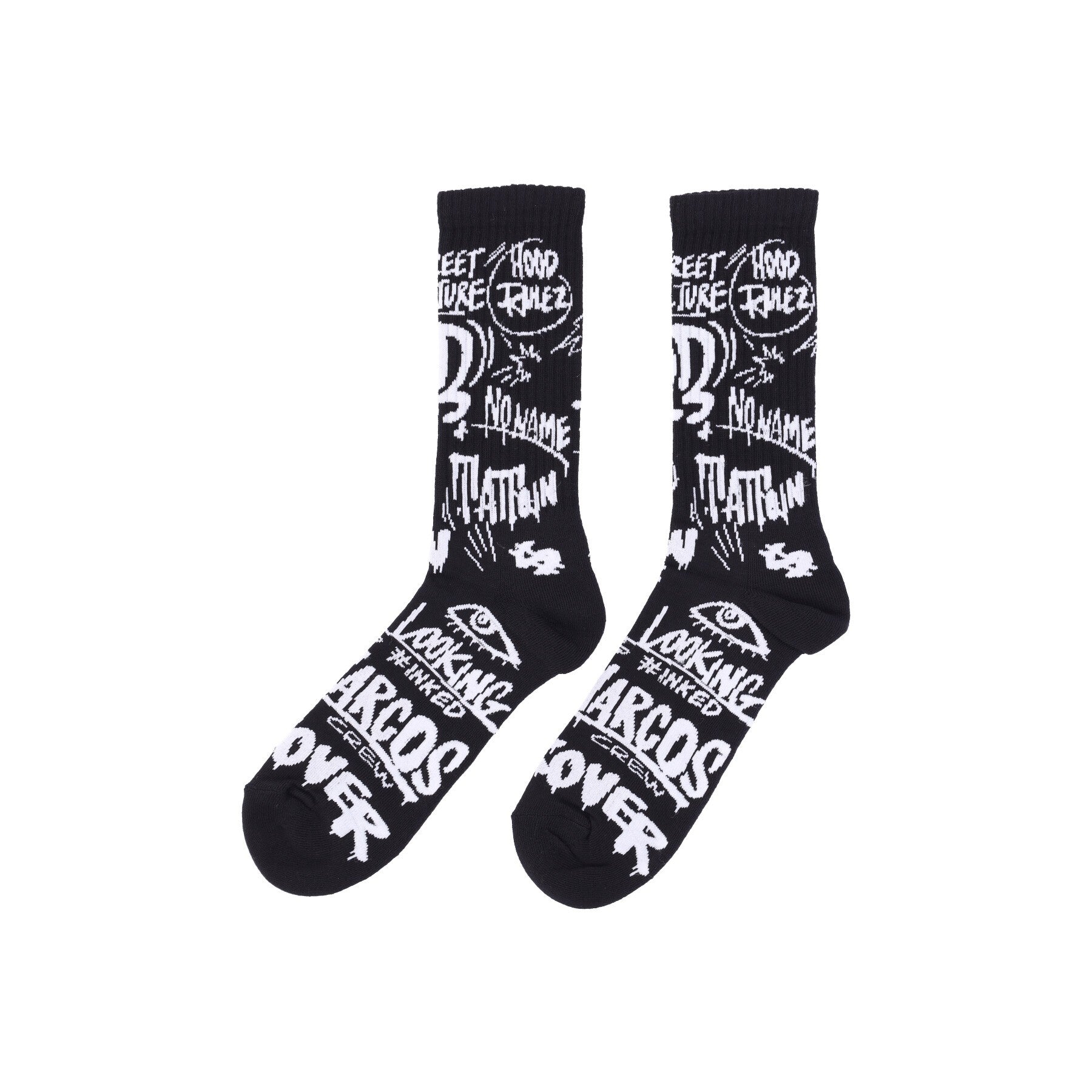 Inkover, Calza Media Uomo Graff Sock 1, Black/white