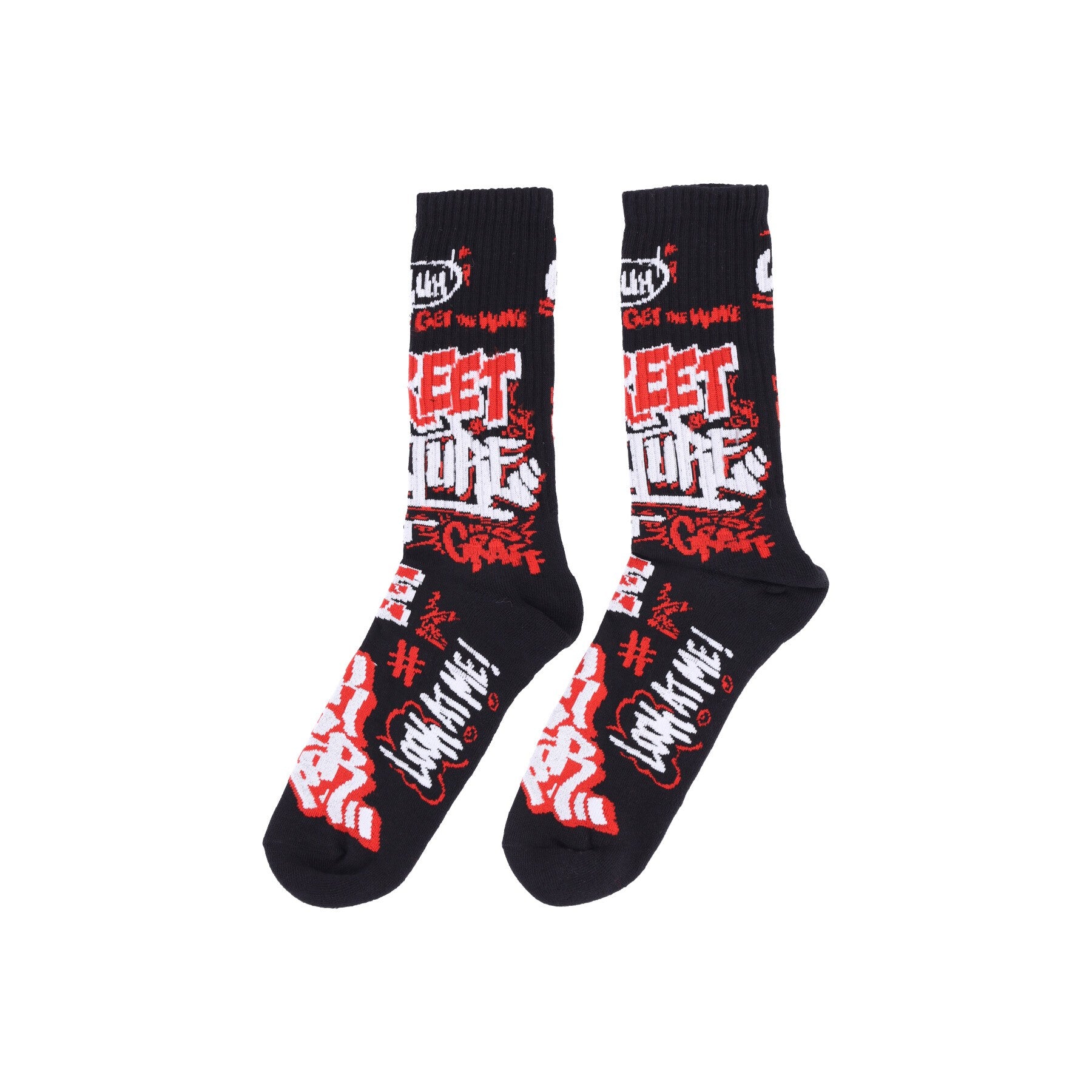 Inkover, Calza Media Uomo Fire Graff Sock, Red/white/black