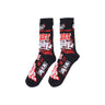 Inkover, Calza Media Uomo Fire Graff Sock, Red/white/black
