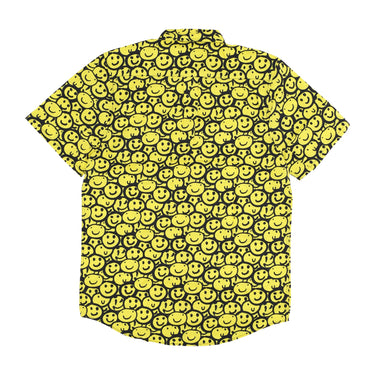 Camicia Manica Corta Uomo Oden Smiley Face Aop Shirt Yellow