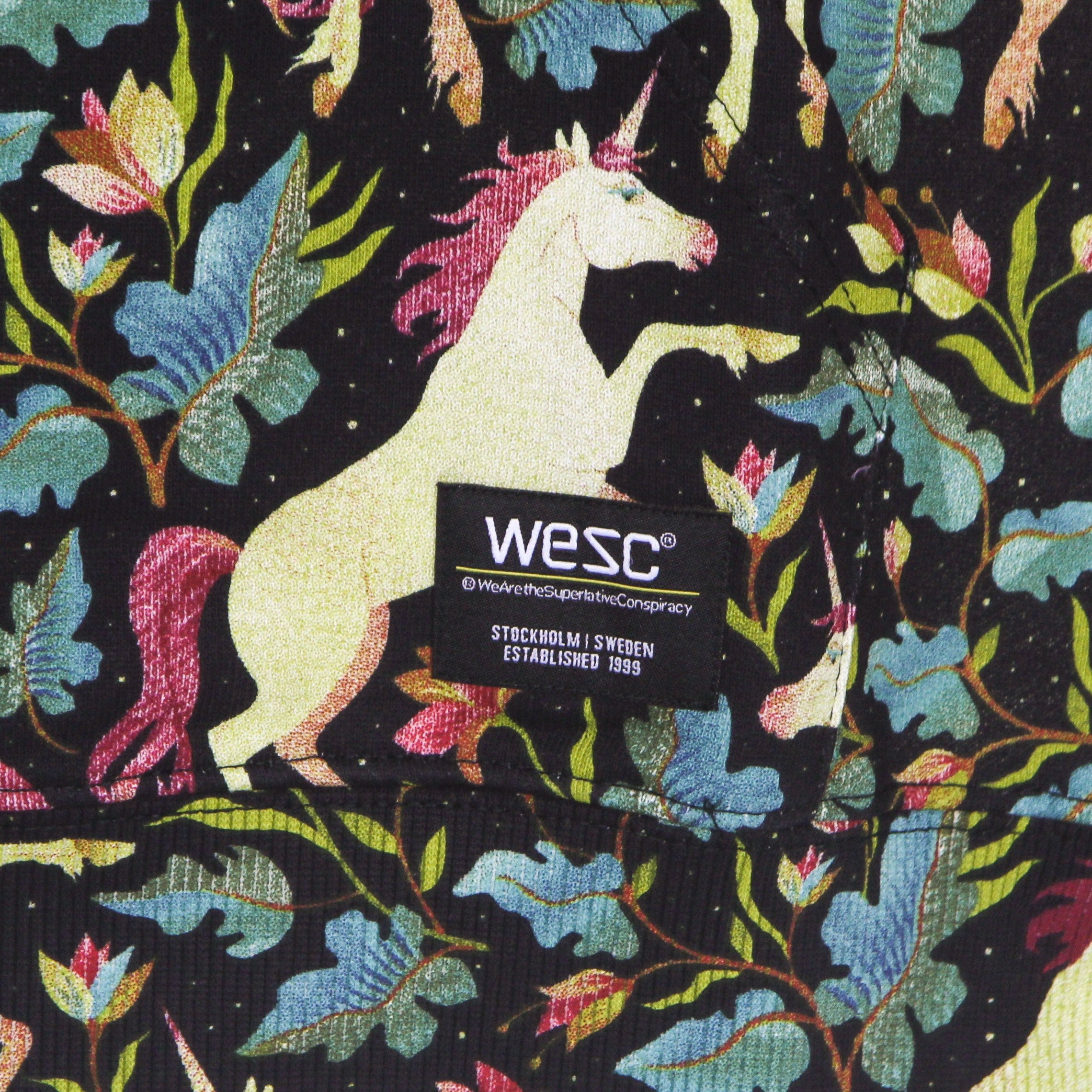 Wesc, Felpa Leggera Cappuccio Uomo Mike Unicorn Aop Hoodie, 