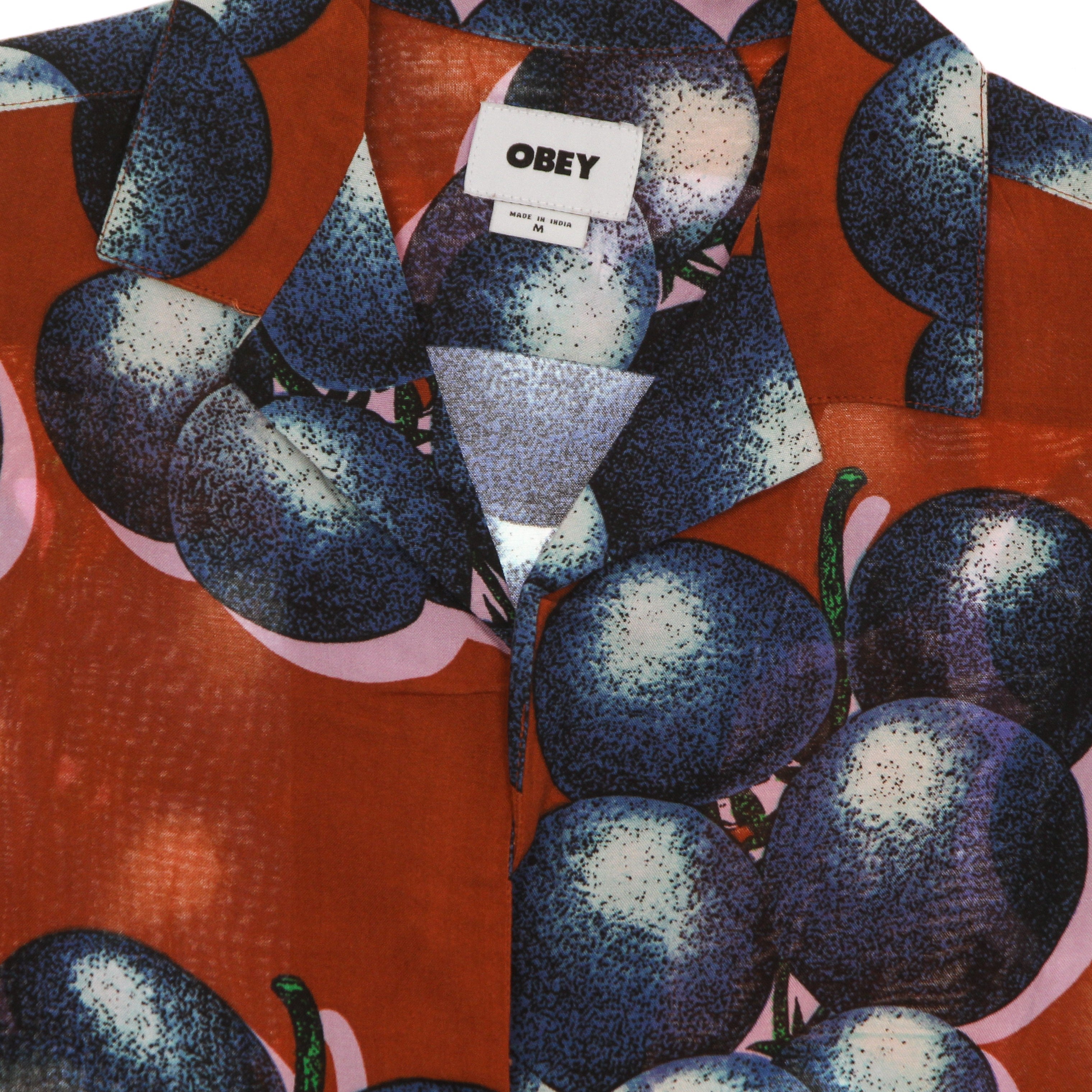 Camicia Manica Corta Donna Blueberries  Relaxed Shirt Bombay Brown Multi