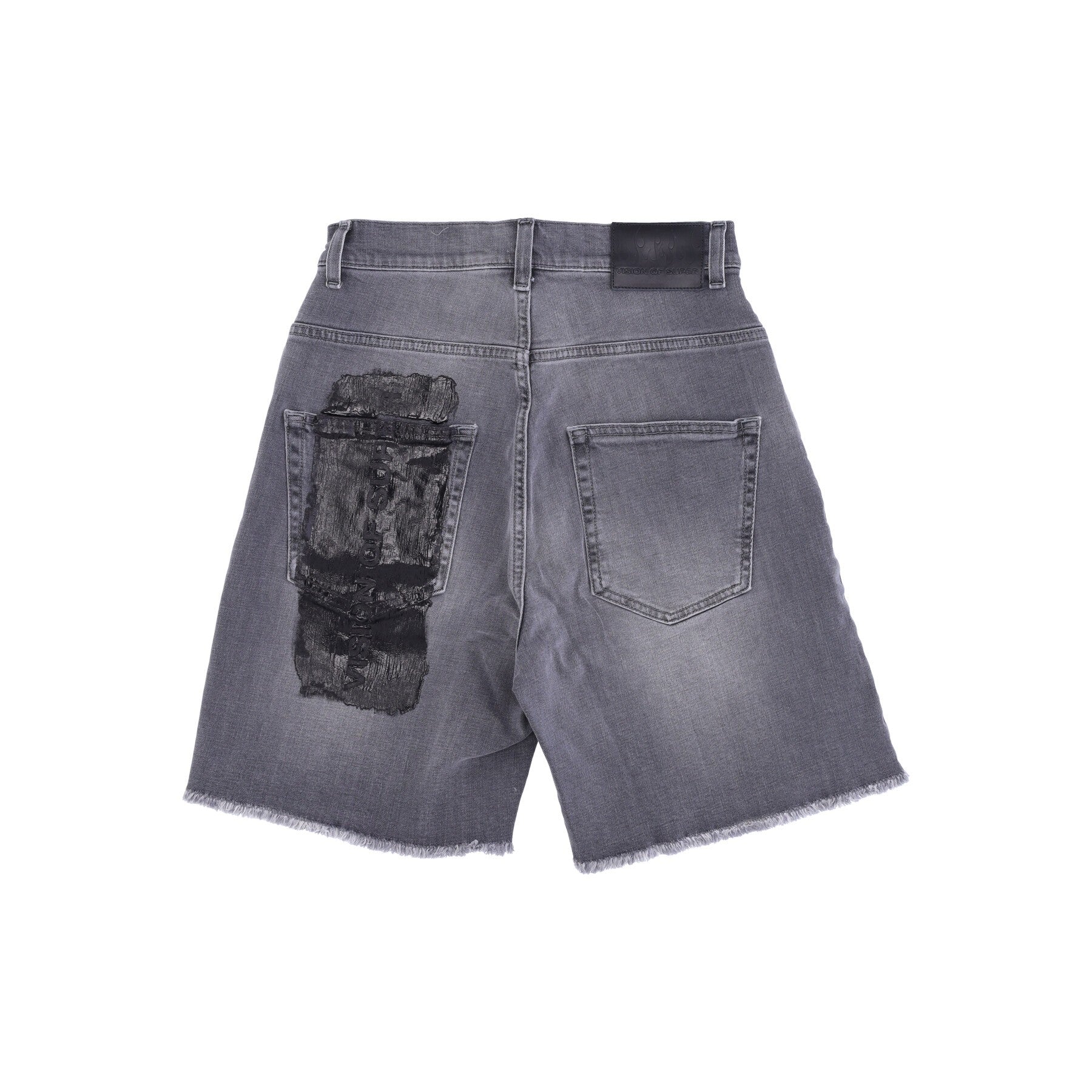 Vision Of Super, Jeans Corto Uomo Black Coating Denim Shorts, 