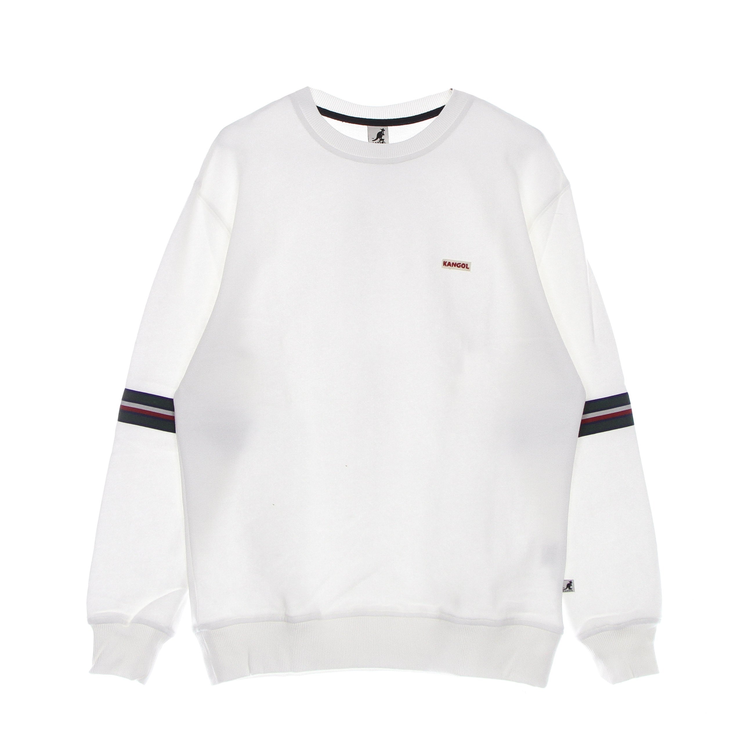 Kangol, Felpa Leggera Girocollo Uomo Heritage Taped Crew Sweat, Off White
