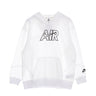 Nike, Felpa Leggera Cappuccio Donna Sportswear Air Fleece Hoodie, White/white/black