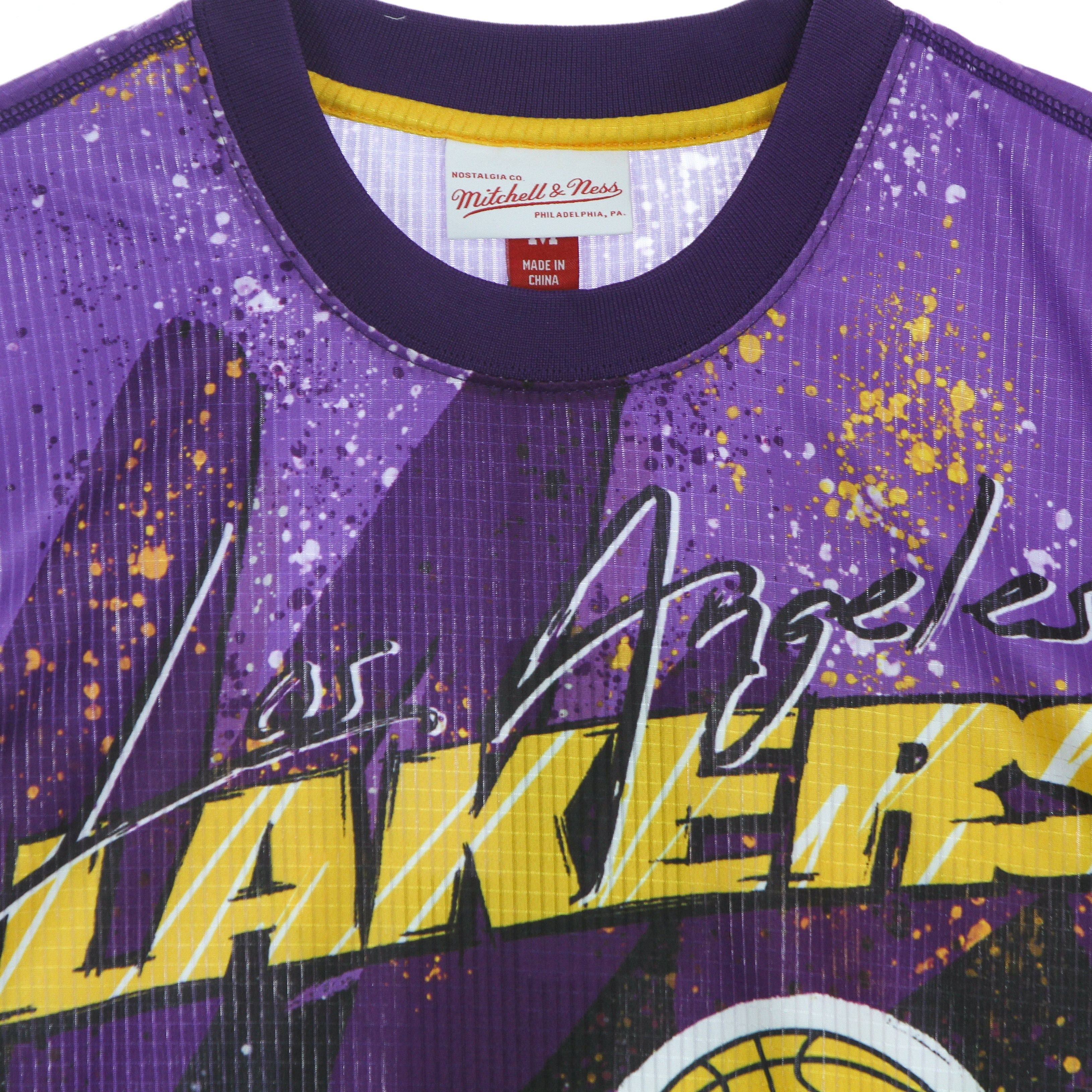 Mitchell & Ness, Maglietta Manica Lunga Uomo Nba Hyper Hoops Moto L/s Hardwood Classics Loslak, 