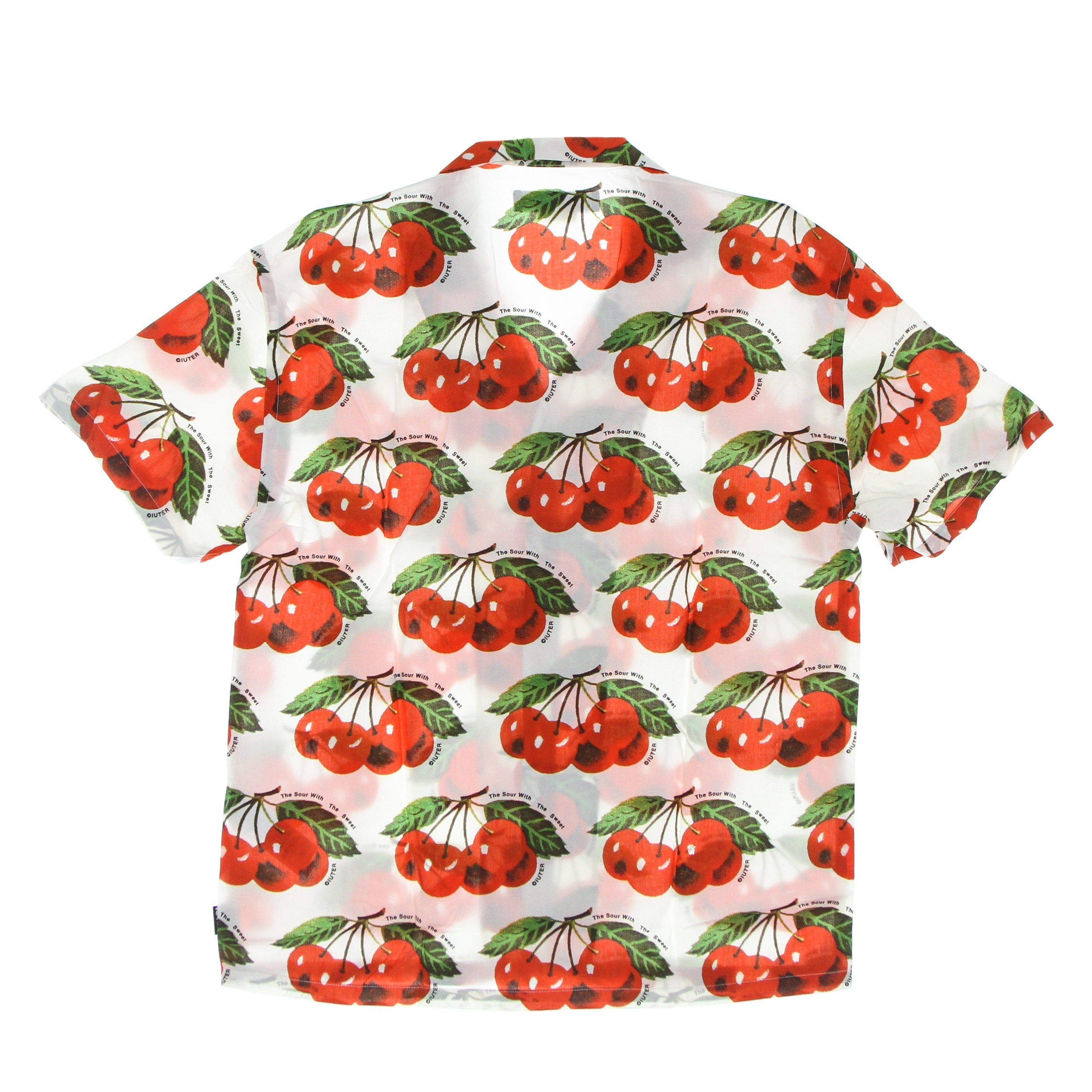 Camicia Manica Corta Uomo Cherry Allover Shirt White