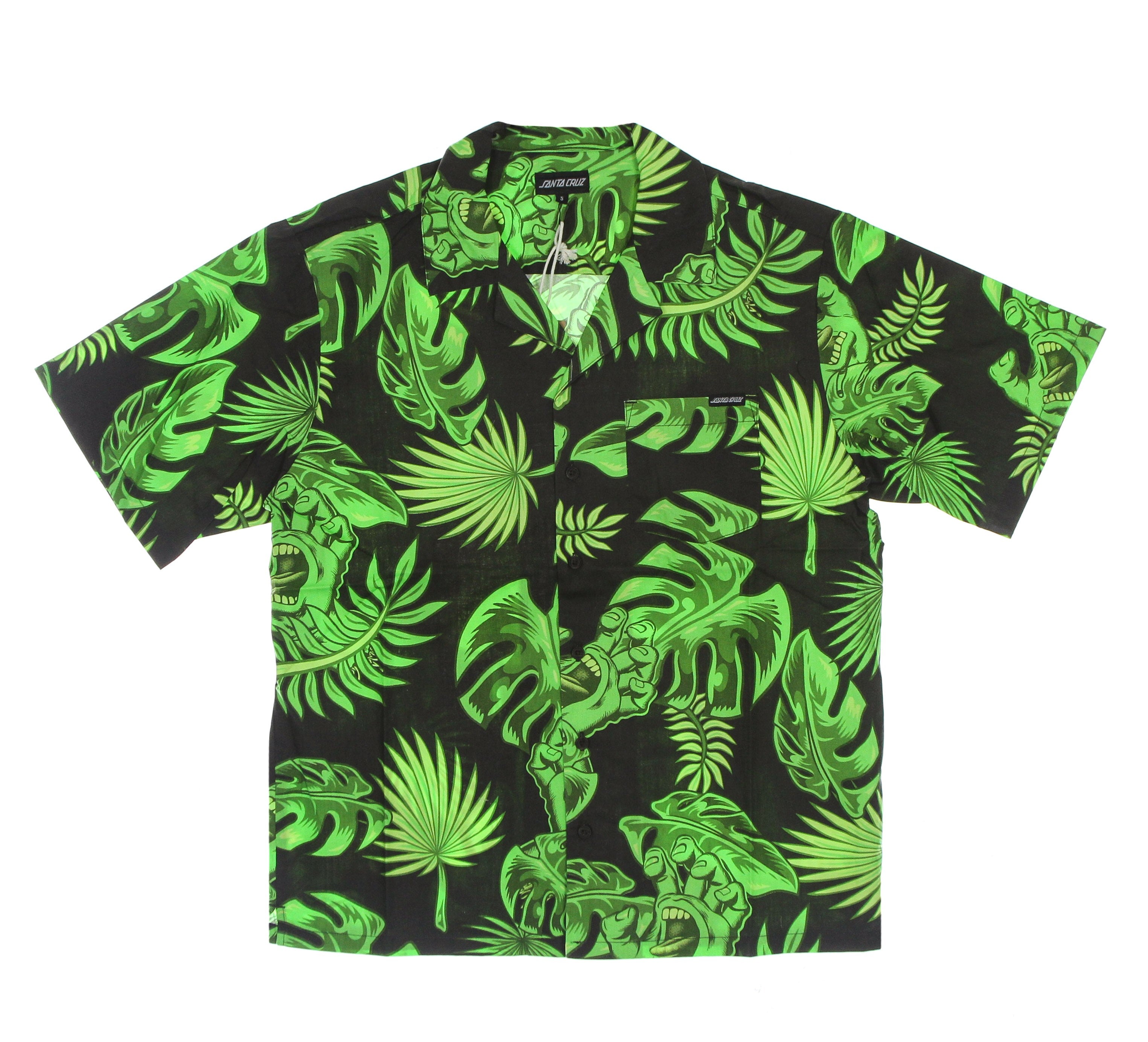 Santa Cruz, Camicia Manica Corta Uomo Cabana Shirt, Black