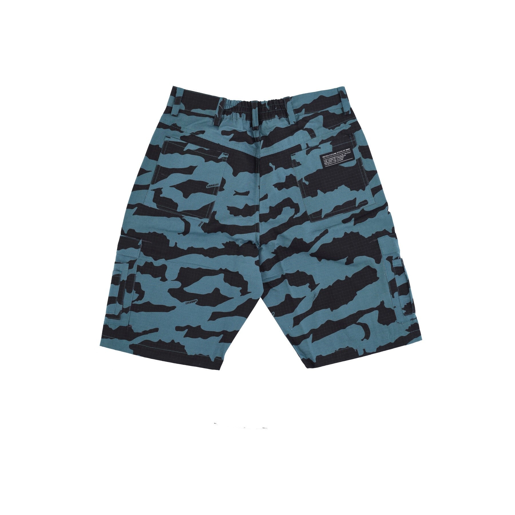 5tate Of Mind, Pantalone Corto Uomo Retrofuture Combat Shorts, Teal Camo