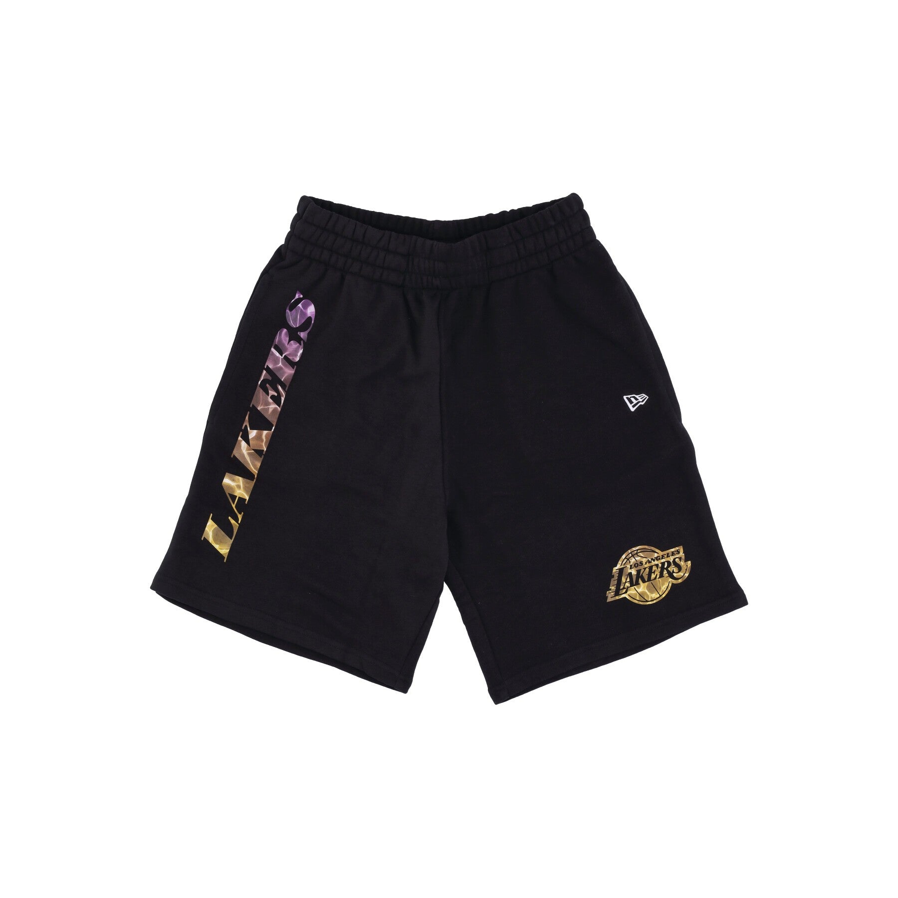 New Era, Pantalone Corto Tuta Uomo Nba Team Color Water Print Short Loslak, Black/true Purple