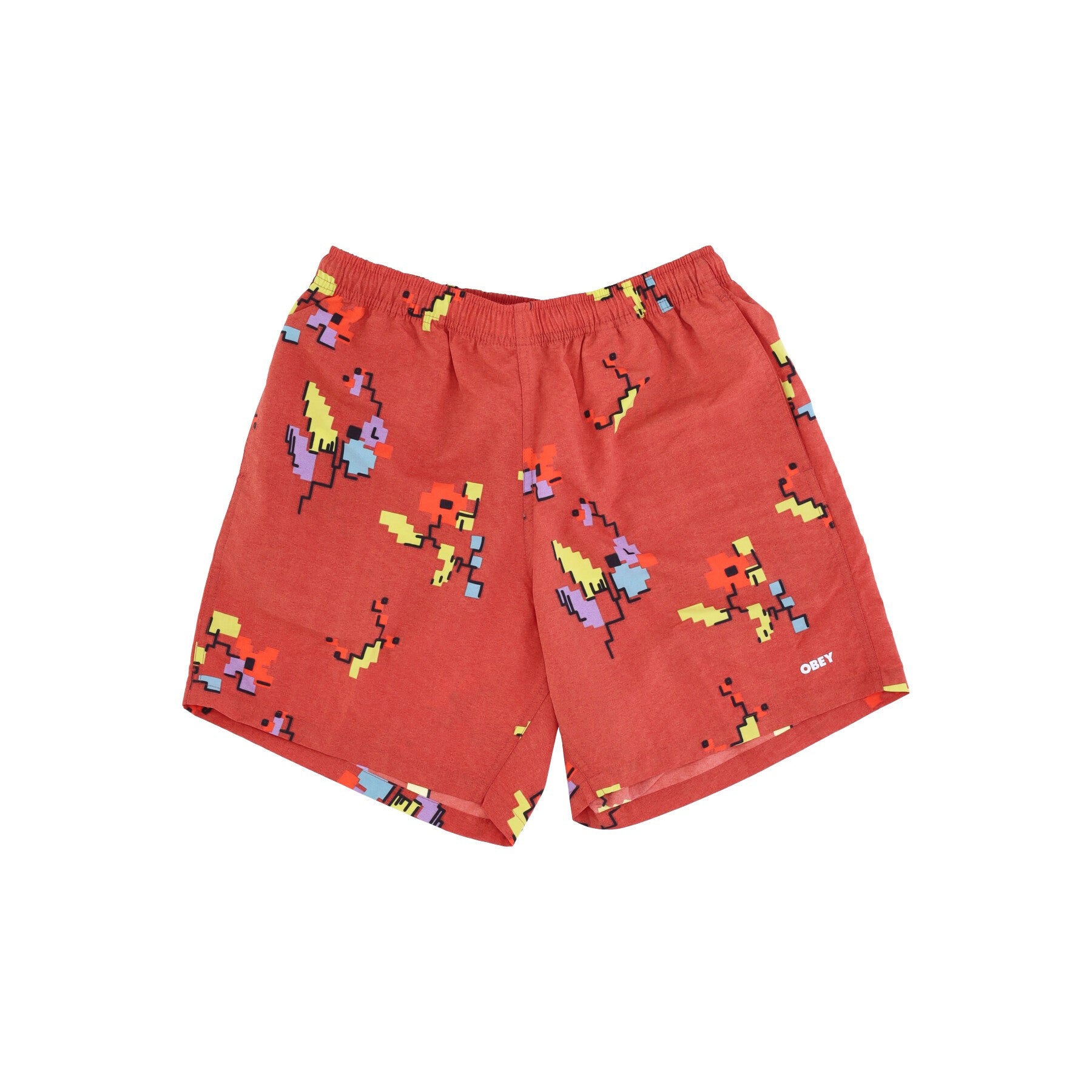 Obey, Pantaloncino Uomo Easy Digital Short, Ginger Biscuit Multi