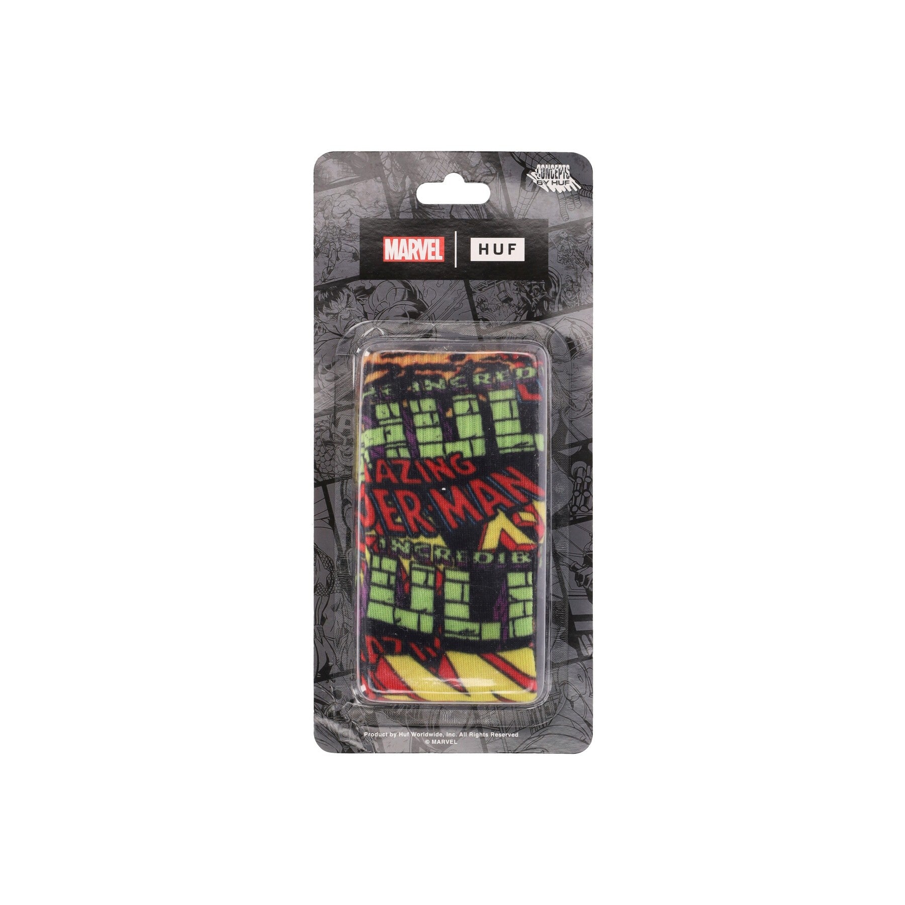 Huf, Calza Media Uomo Marvel Logo Sock, Multi