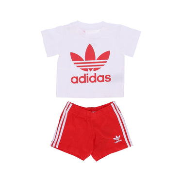 Adidas, Set T-shirt+short Bambino Short Tee Set, White/vivid Red