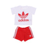 Adidas, Set T-shirt+short Bambino Short Tee Set, White/vivid Red
