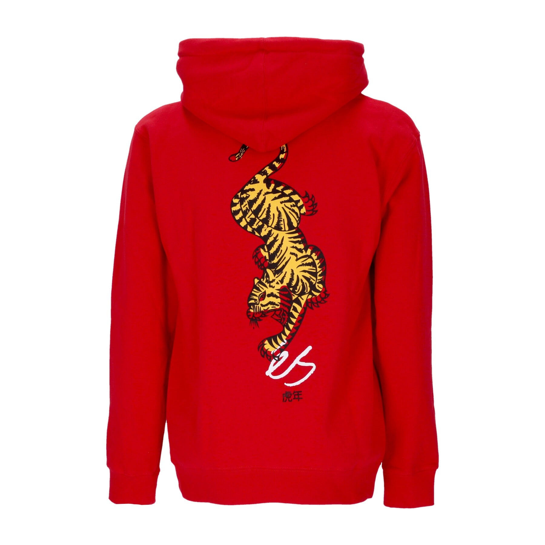 Es, Felpa Cappuccio Uomo Tiger Block Hoodie, Red