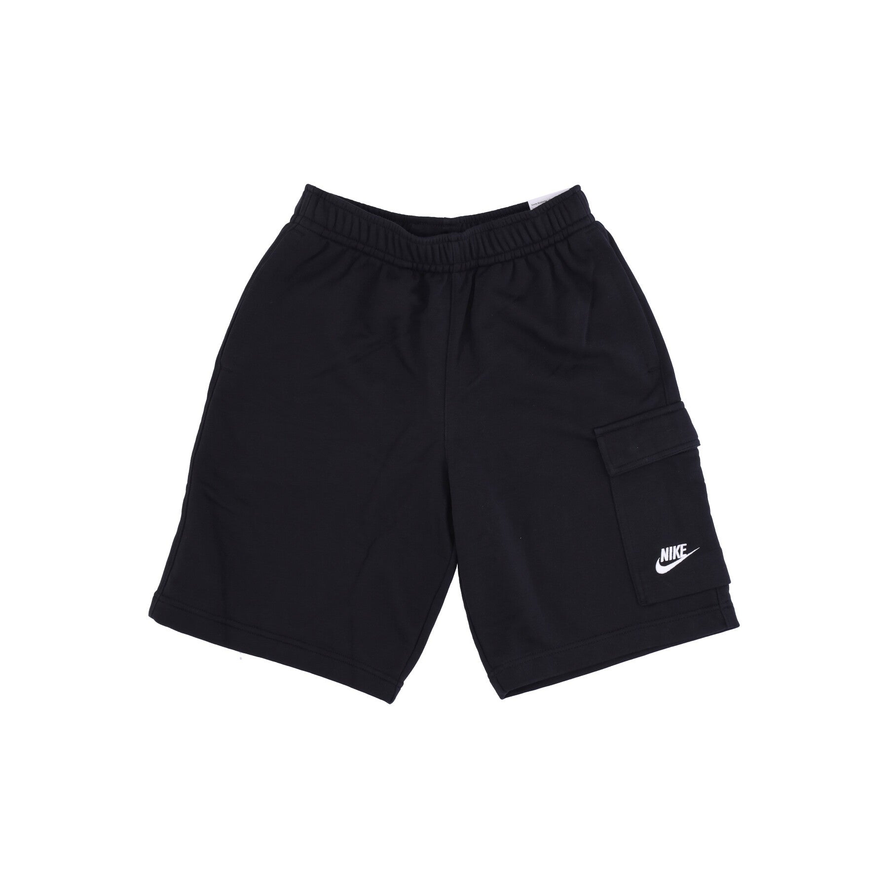 Nike, Pantalone Corto Tuta Uomo Club Ft Cargo Short, Black/black/white