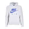 Nike, Felpa Cappuccio Uomo Air Basketball Pullover Hoodie, Photon Dust/particle Grey/hyper Royal