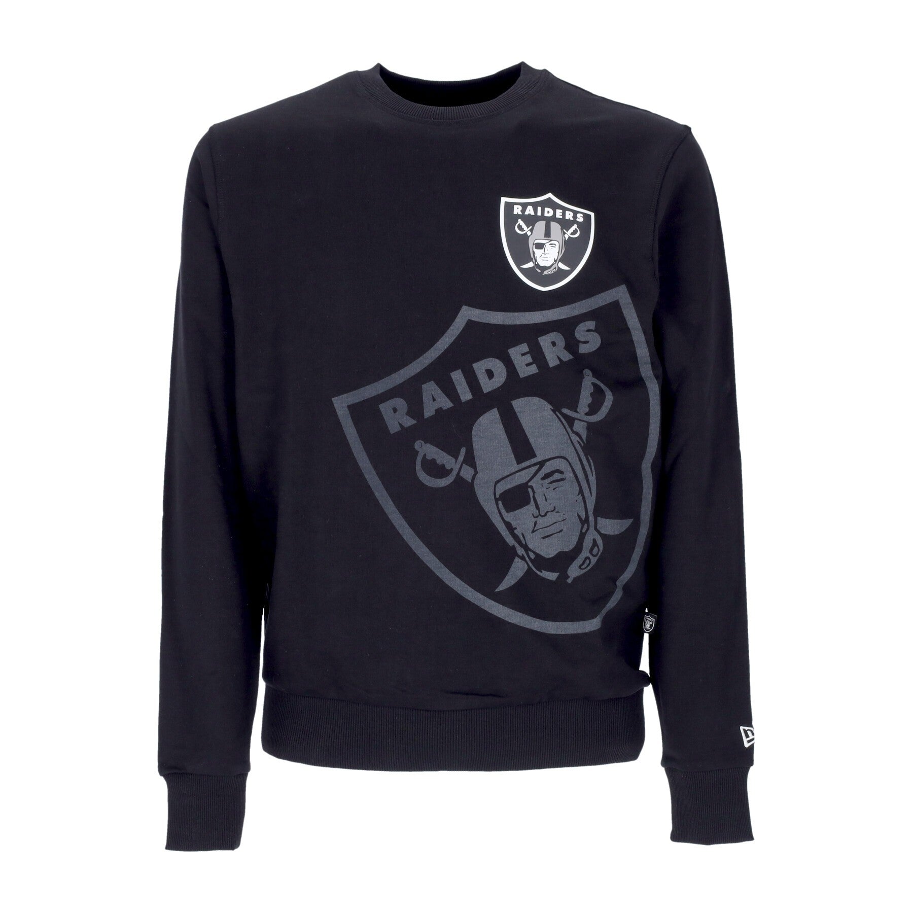 New Era, Felpa Leggera Girocollo Uomo Nfl Washed Pack Graphic Crewneck Lasrai, Black