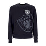 New Era, Felpa Leggera Girocollo Uomo Nfl Washed Pack Graphic Crewneck Lasrai, Black