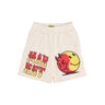 Market, Pantalone Corto Tuta Felpato Uomo Good And Evil Sweatshorts X Smiley, Cream