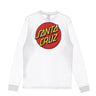 Santa Cruz, Maglietta Manica Lunga Uomo Classic Dot Chest L/s Tee, White