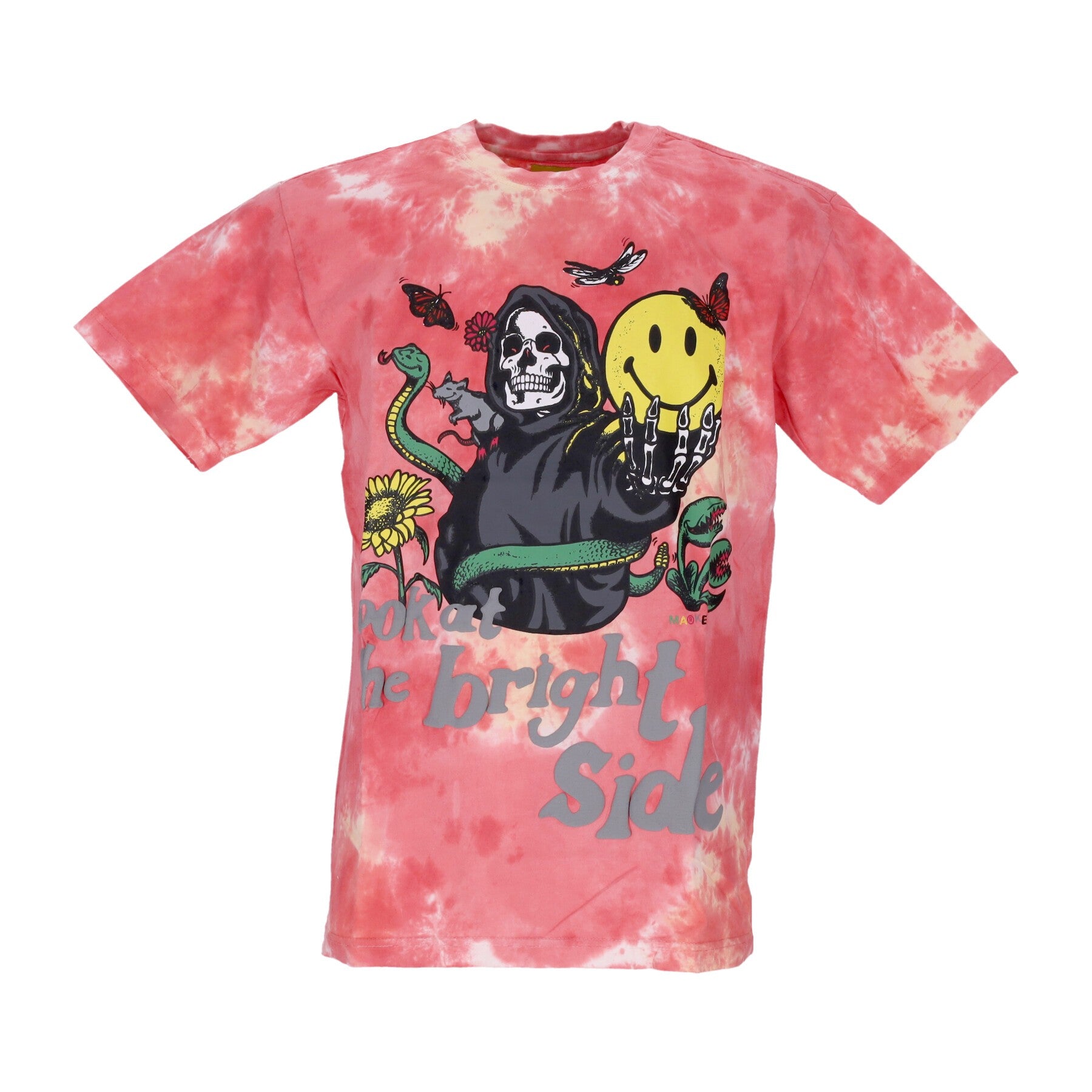 Maglietta Uomo Look At The Bright Side Tee X Smiley Pink Tie Dye