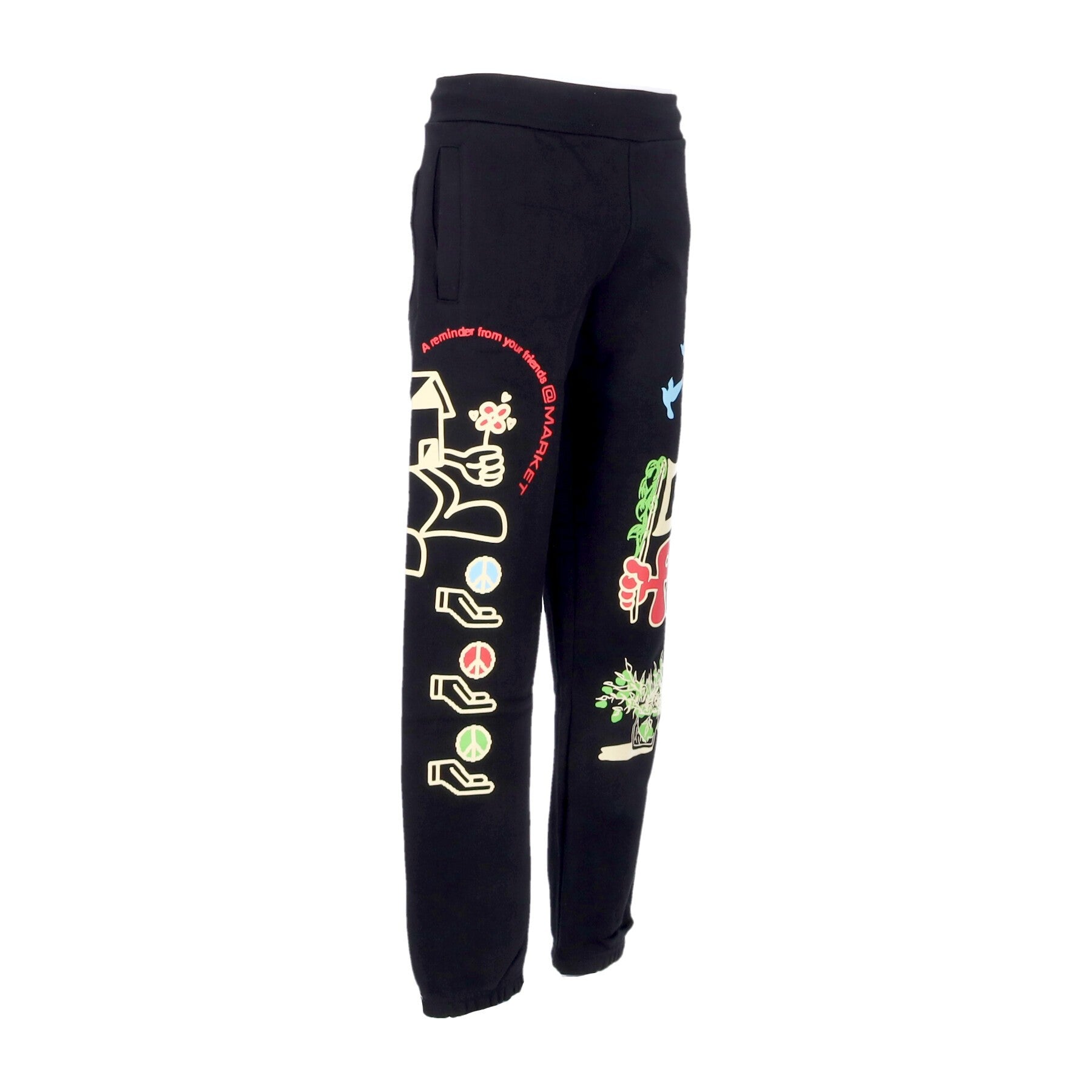 Market, Pantalone Tuta Felpato Uomo Peace And Power Sweatpants, 
