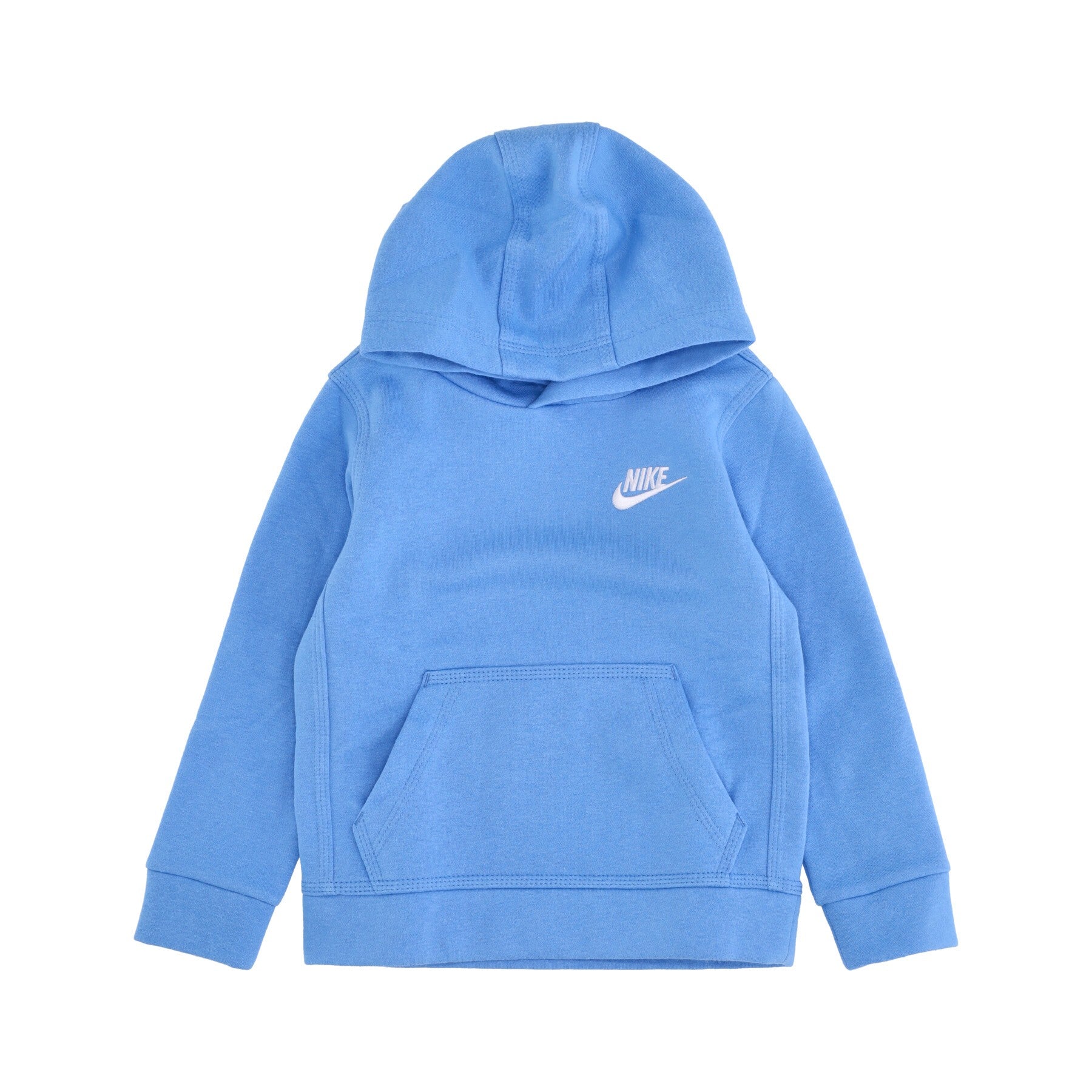 Nike, Felpa Cappuccio Bambino Club Fleece Po Hoodie, University Blue