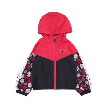 Nike, Giacca A Vento Bambina Floral Windrunner Jacket, Black/multi