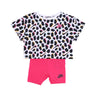 Nike, Set T-shirt+pantaloncino Bambina Aop Boxy Tee+ Bike Short Set, Rush Pink