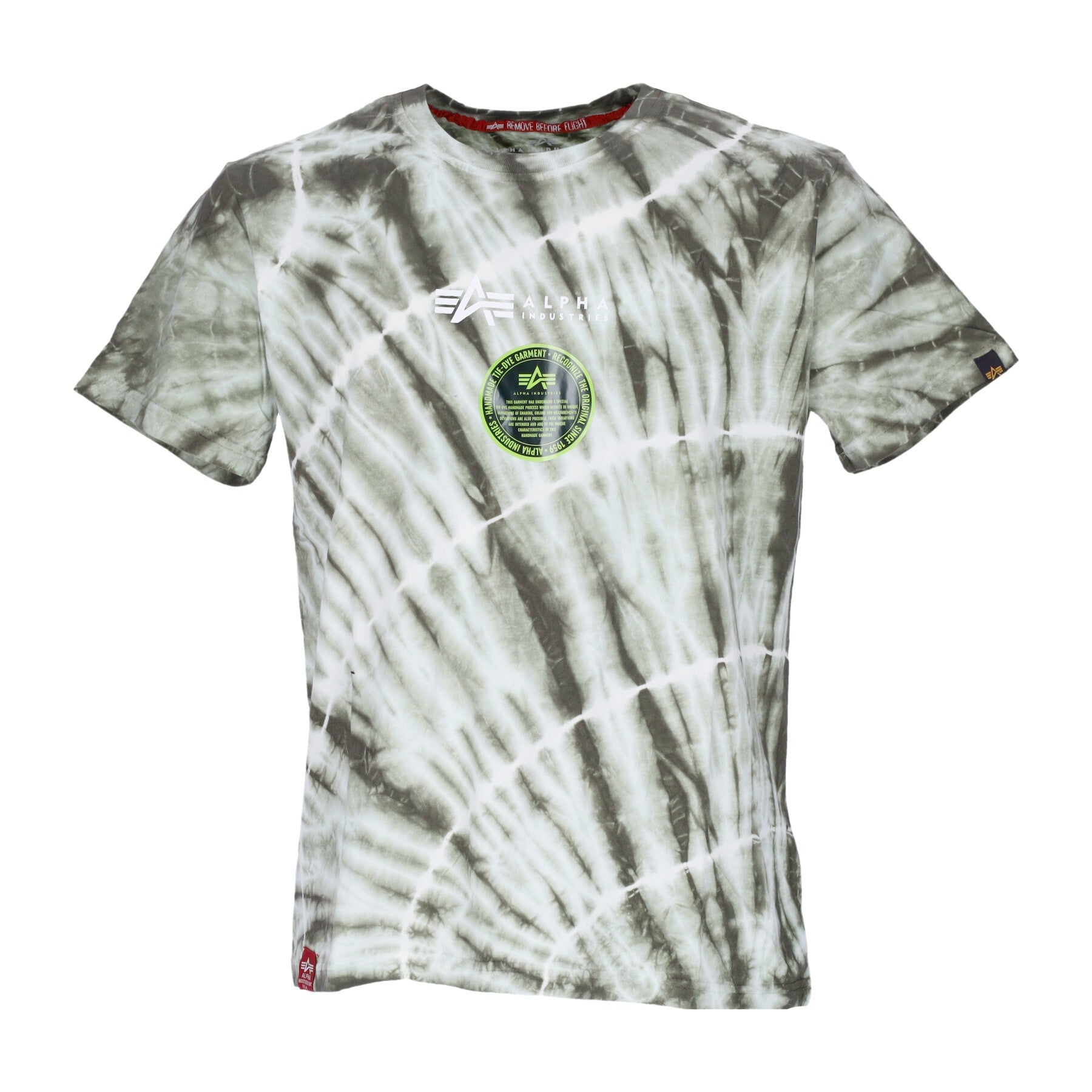 Alpha Industries, Maglietta Uomo Tie Dye Tee, Dark Olive