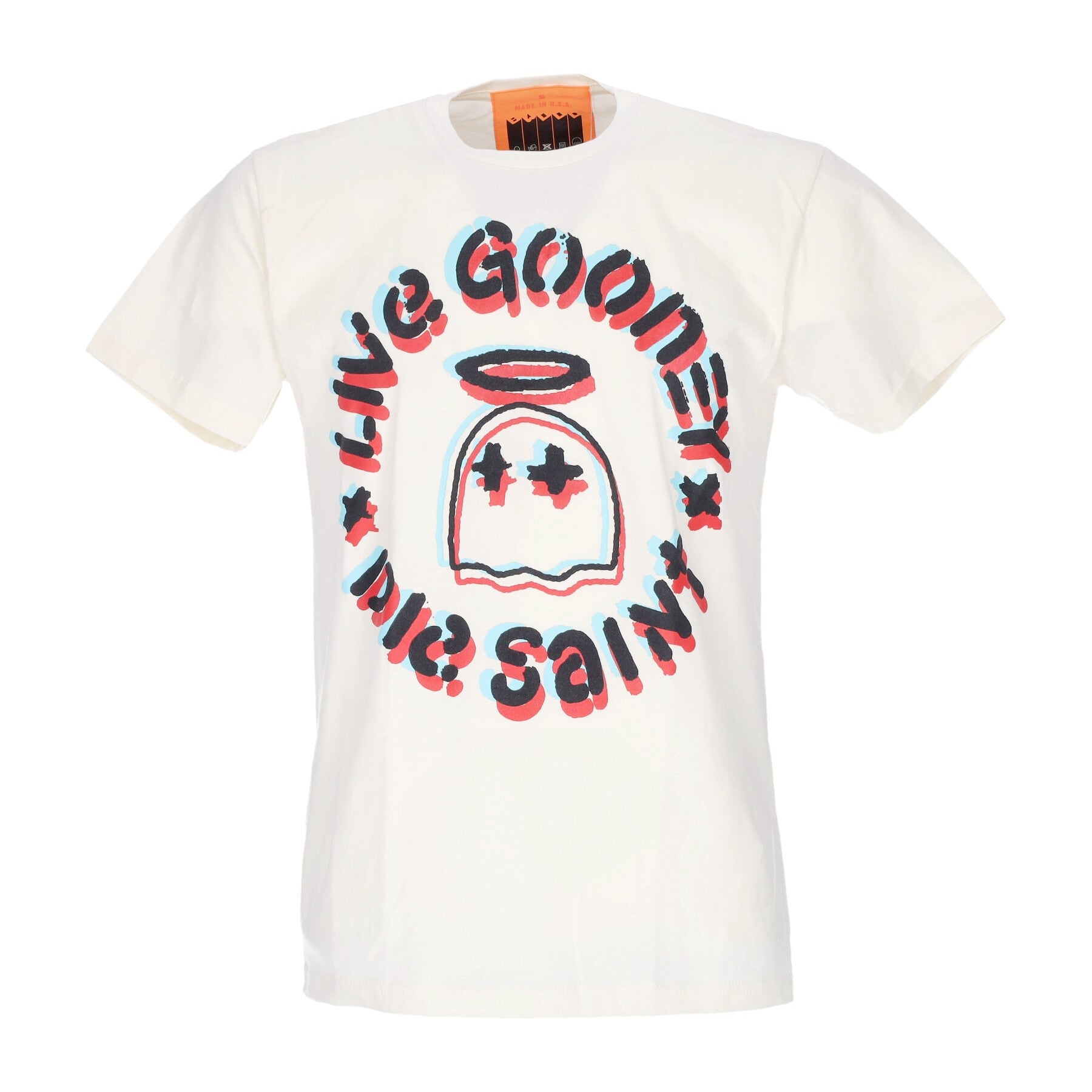 Bwood, Maglietta Uomo Gooney Saint 3d Tee, Bone