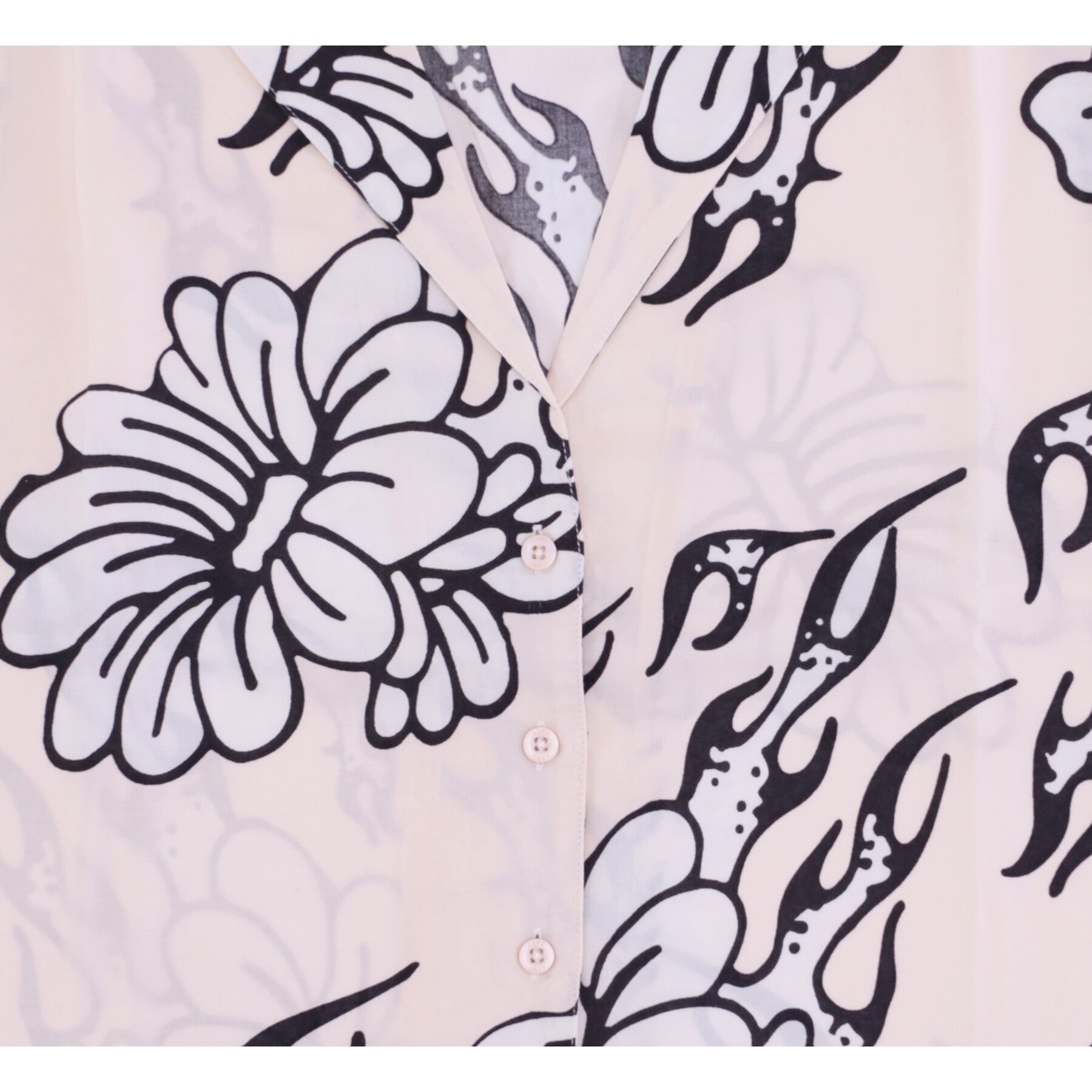 Camicia Manica Corta Donna Flamin ' Flowers Shirt Off White