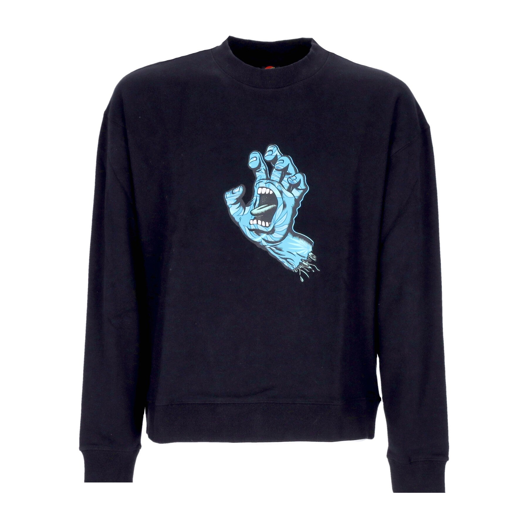 Santa Cruz, Felpa Leggera Girocollo Uomo Cabana Hand Crew, Black