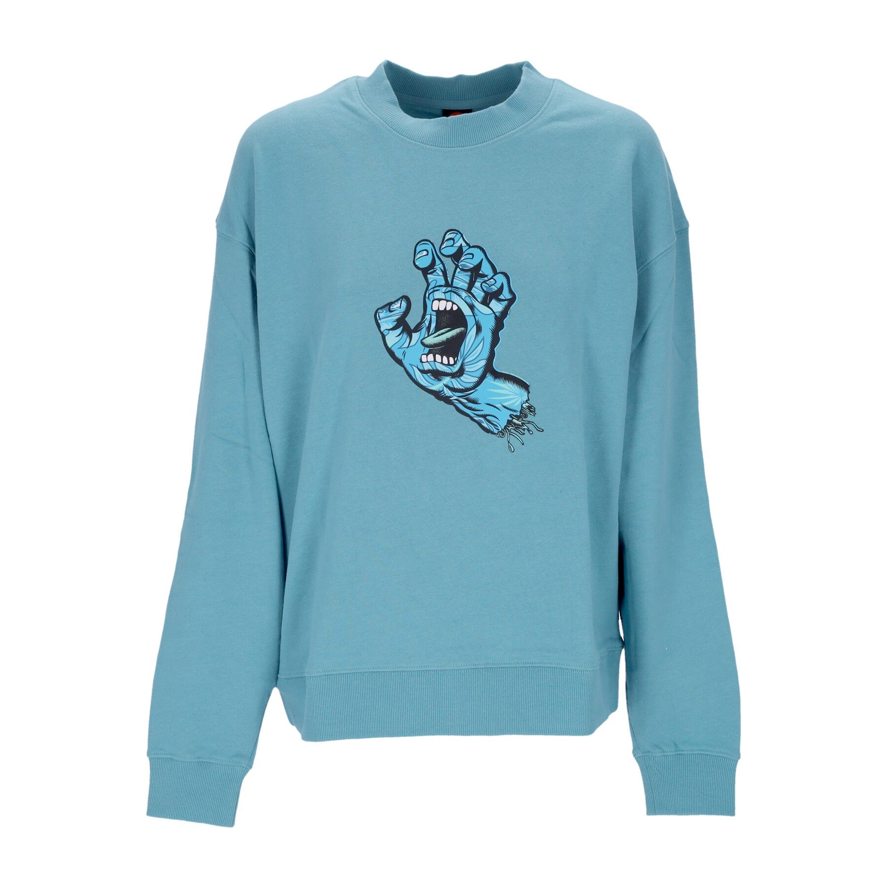 Santa Cruz, Felpa Leggera Girocollo Uomo Cabana Hand Crew, Turquoise