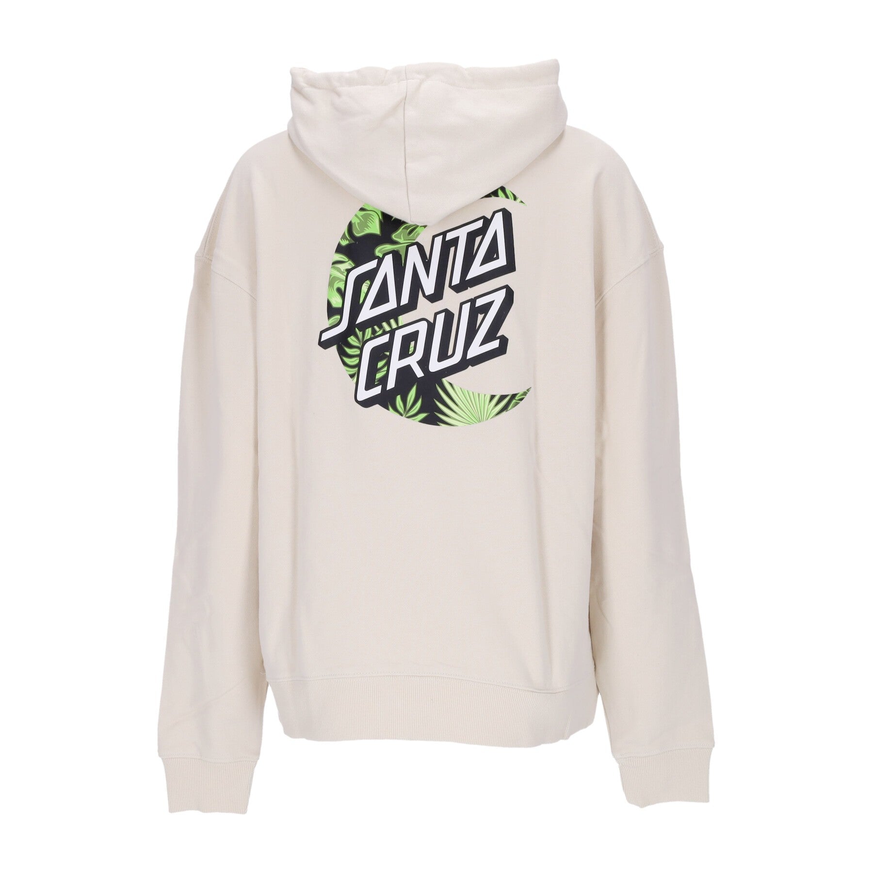 Santa Cruz, Felpa Leggera Cappuccio Uomo Cabana Moon Dot Hood, Off White