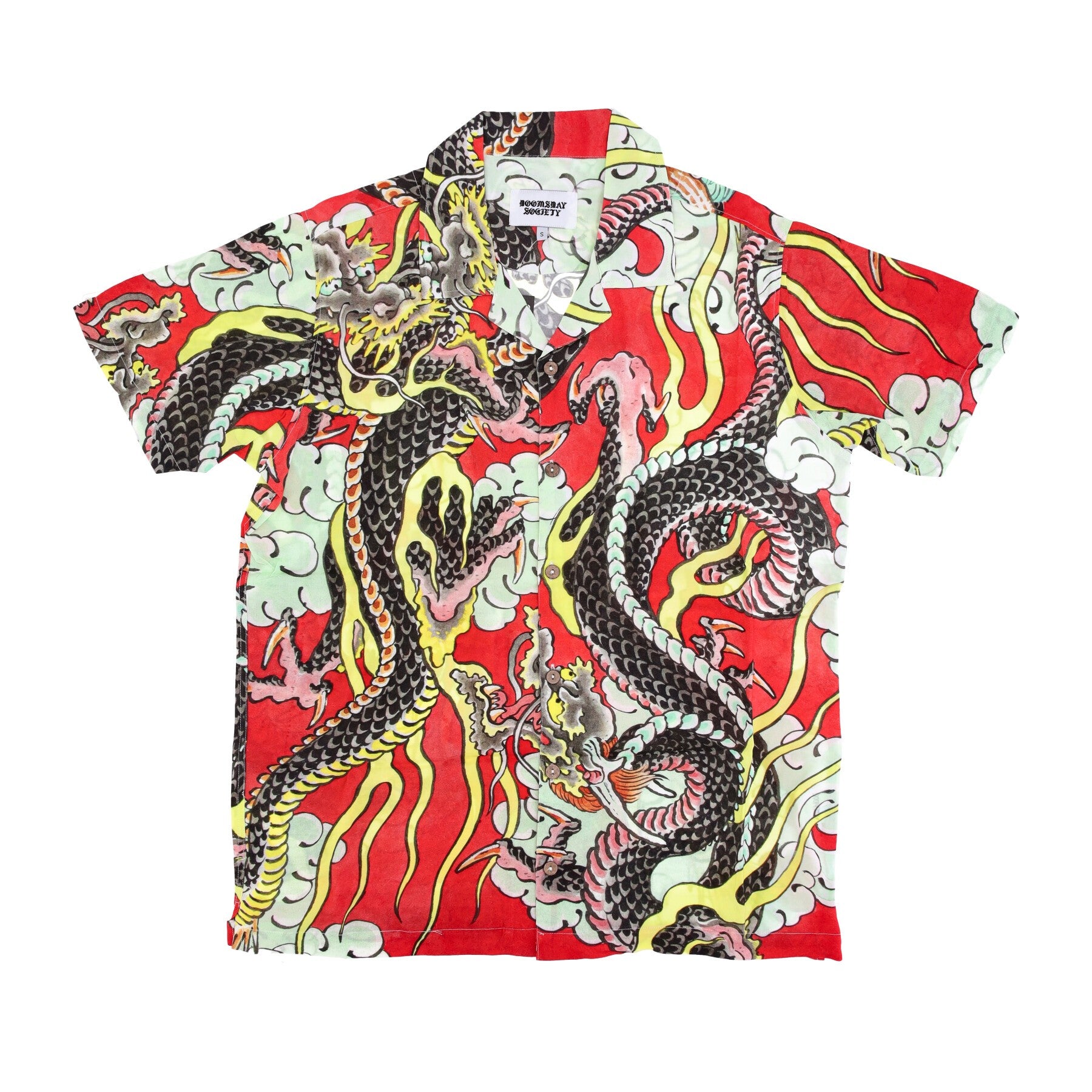 Doomsday, Camicia Manica Corta Uomo Dungeon Shirt, Red All Over Print