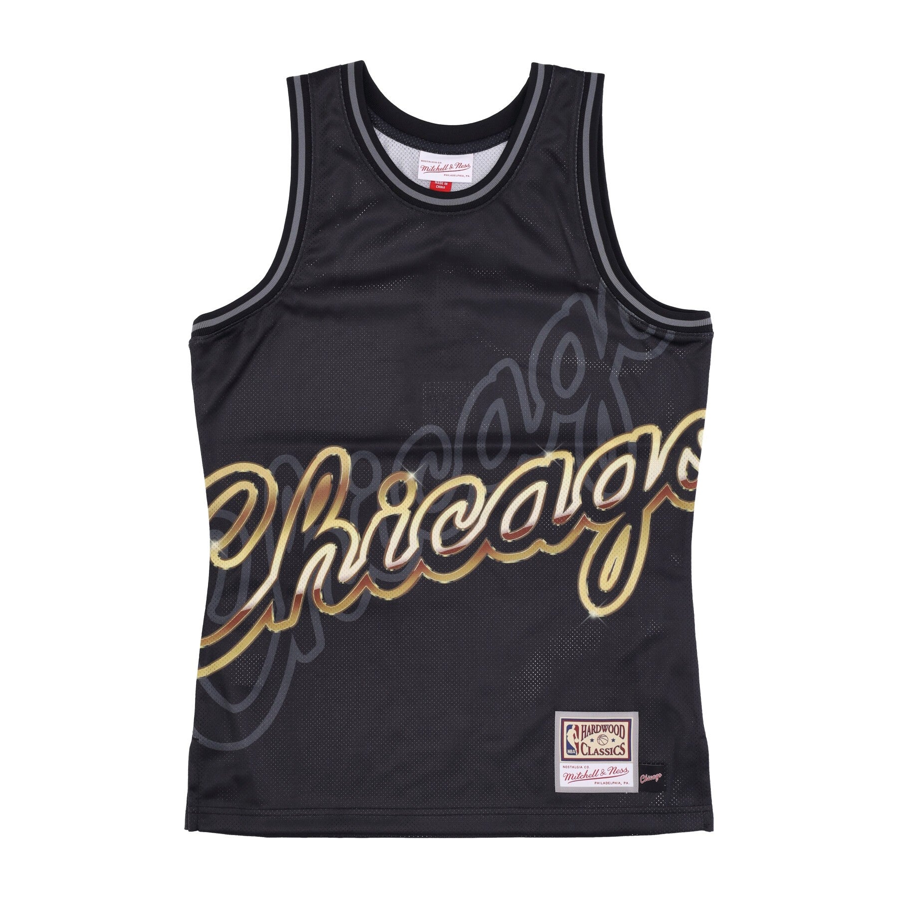 Mitchell & Ness, Canotta Tipo Basket Uomo Nba Big Face 4.0 Fashion Tank Hardwood Classics Chibul, Black/original Team Colors