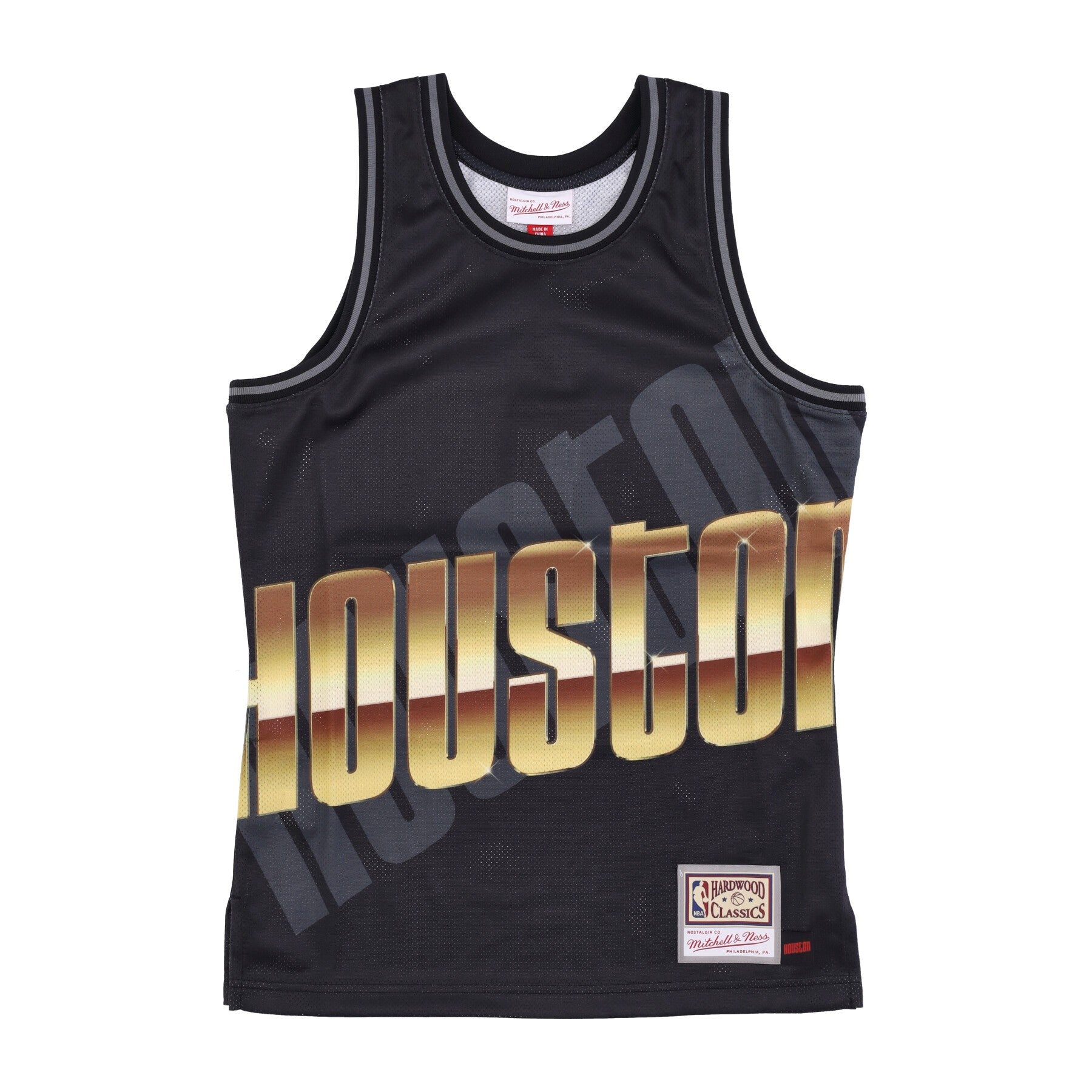 Mitchell & Ness, Canotta Tipo Basket Uomo Nba Big Face 4.0 Fashion Tank Hardwood Classics Houroc, Black/original Team Colors