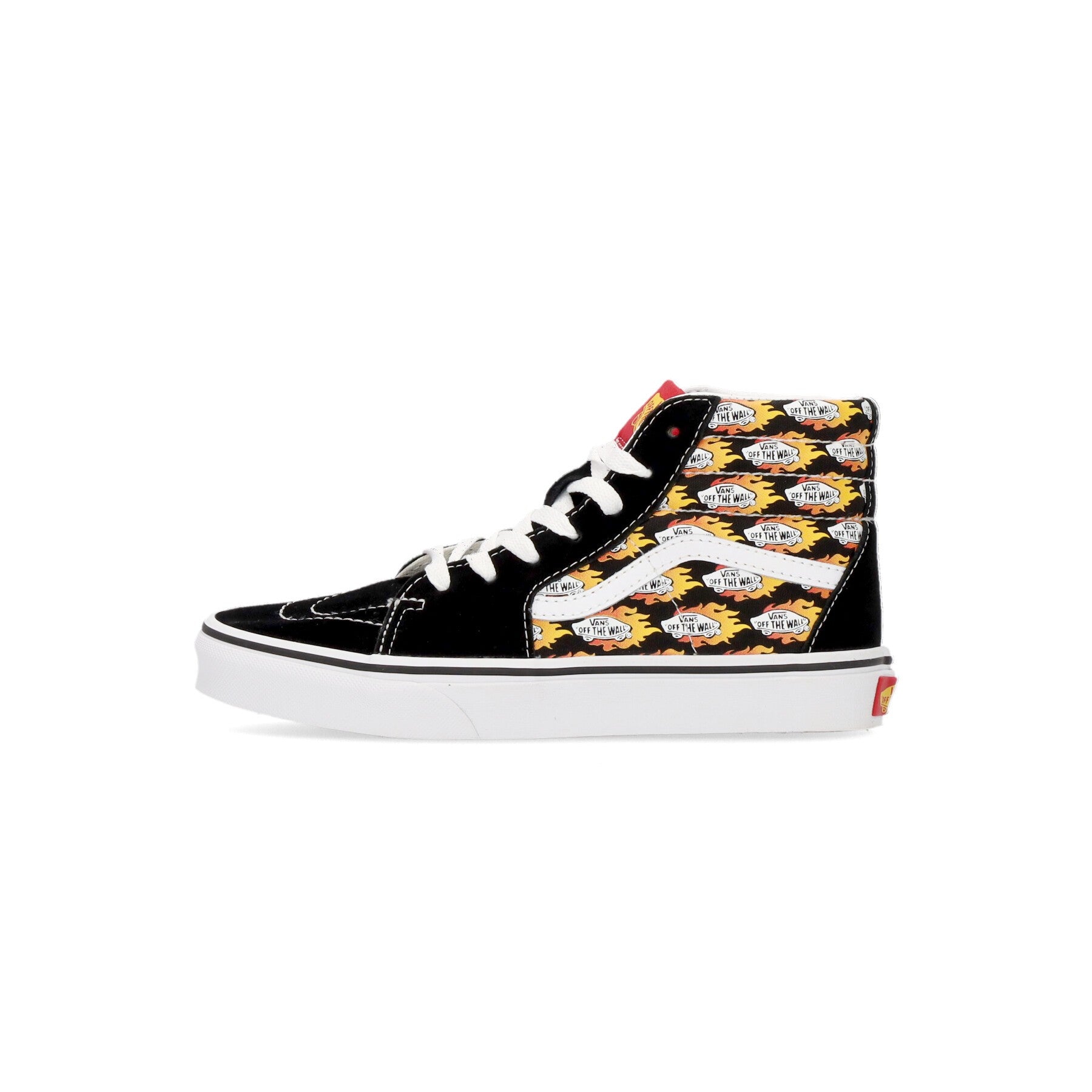 Vans, Scarpa Alta Bambino Sk8-hi (flame Logo Repeat), Black/flaming Vans