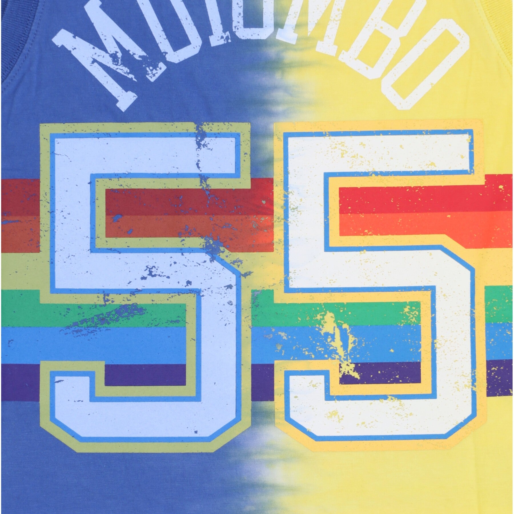Mitchell & Ness, Canotta Uomo Nba Vertical Tie Dye Tank Hardwood Classics No 55 Dikembe Mutombo Dennug, 