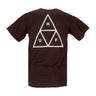 Huf, Maglietta Uomo Essentials Triple Triangle Tee, Chocolate