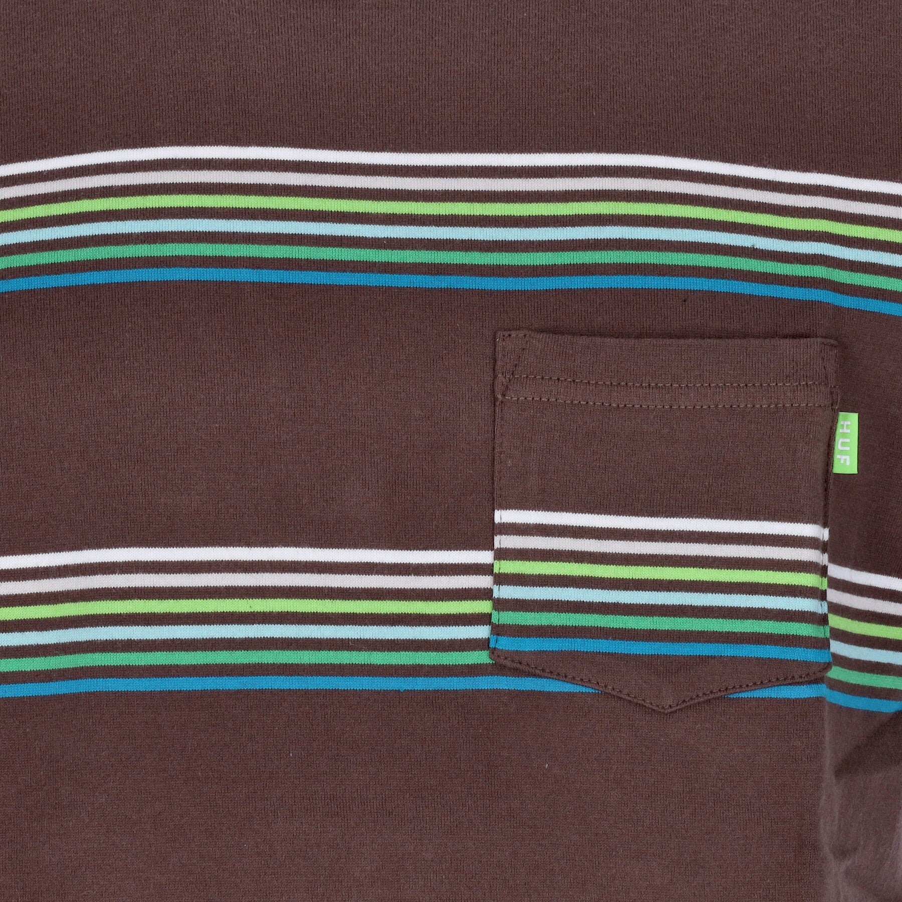 Huf, Maglietta Uomo Bolinas Stripe Pocket Tee, 