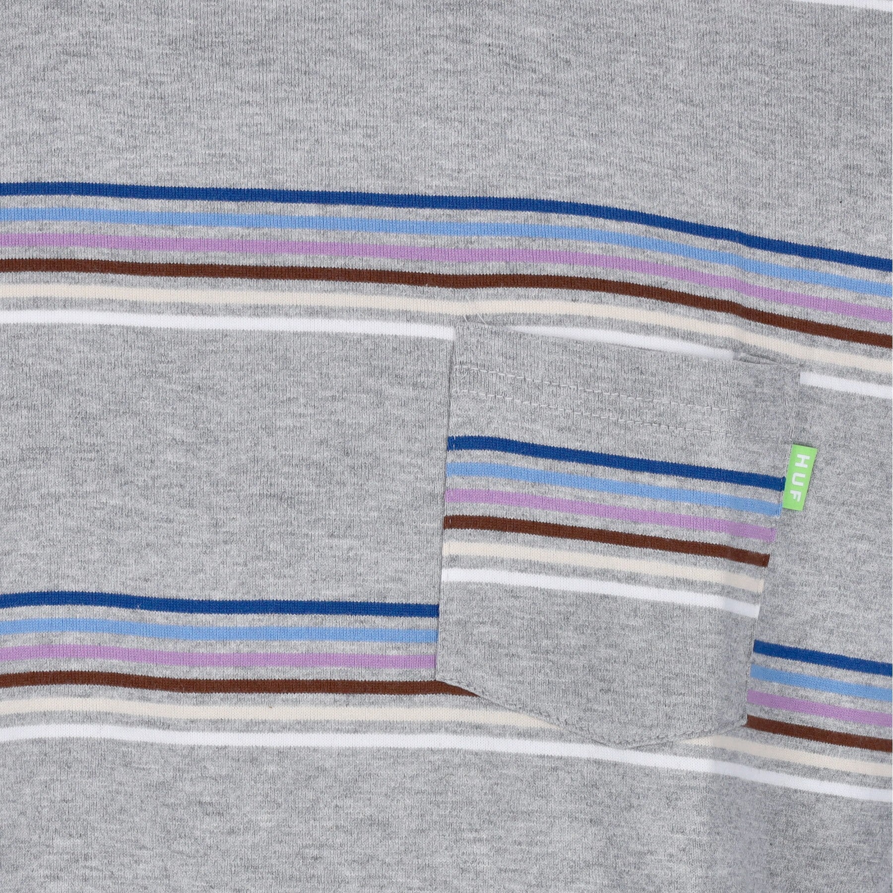 Huf, Maglietta Uomo Bolinas Stripe Pocket Tee, 