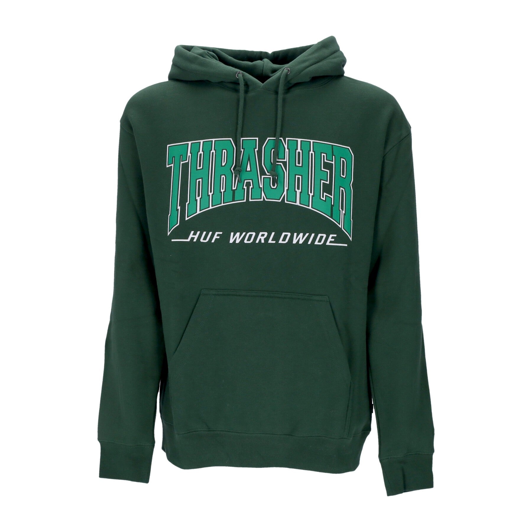 Huf, Felpa Cappuccio Uomo Bayview P/o Hoodie X Thrasher, Forest Green