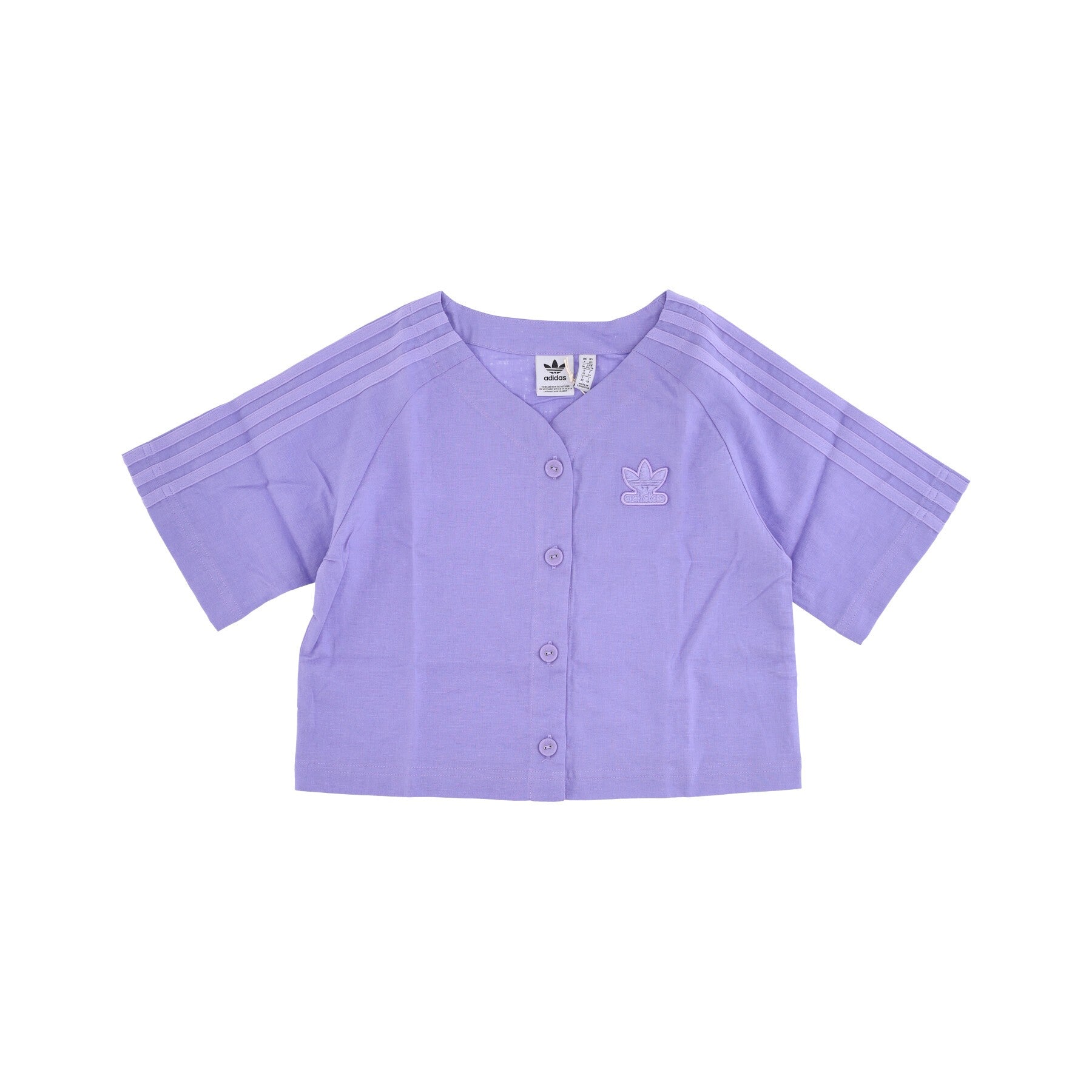 Casacca Bottoni Donna Cropped Baseball Tee Light Purple