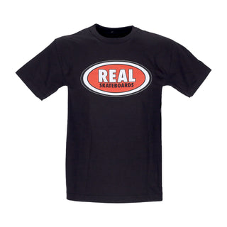 Real Skateboards, Maglietta Uomo Oval Tee, Black/red
